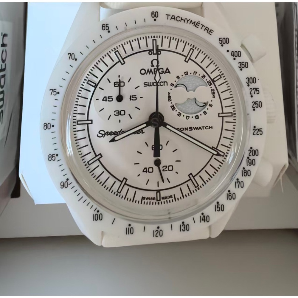 Swatch x Omega White Speedmaster Moonwatch Chronograph